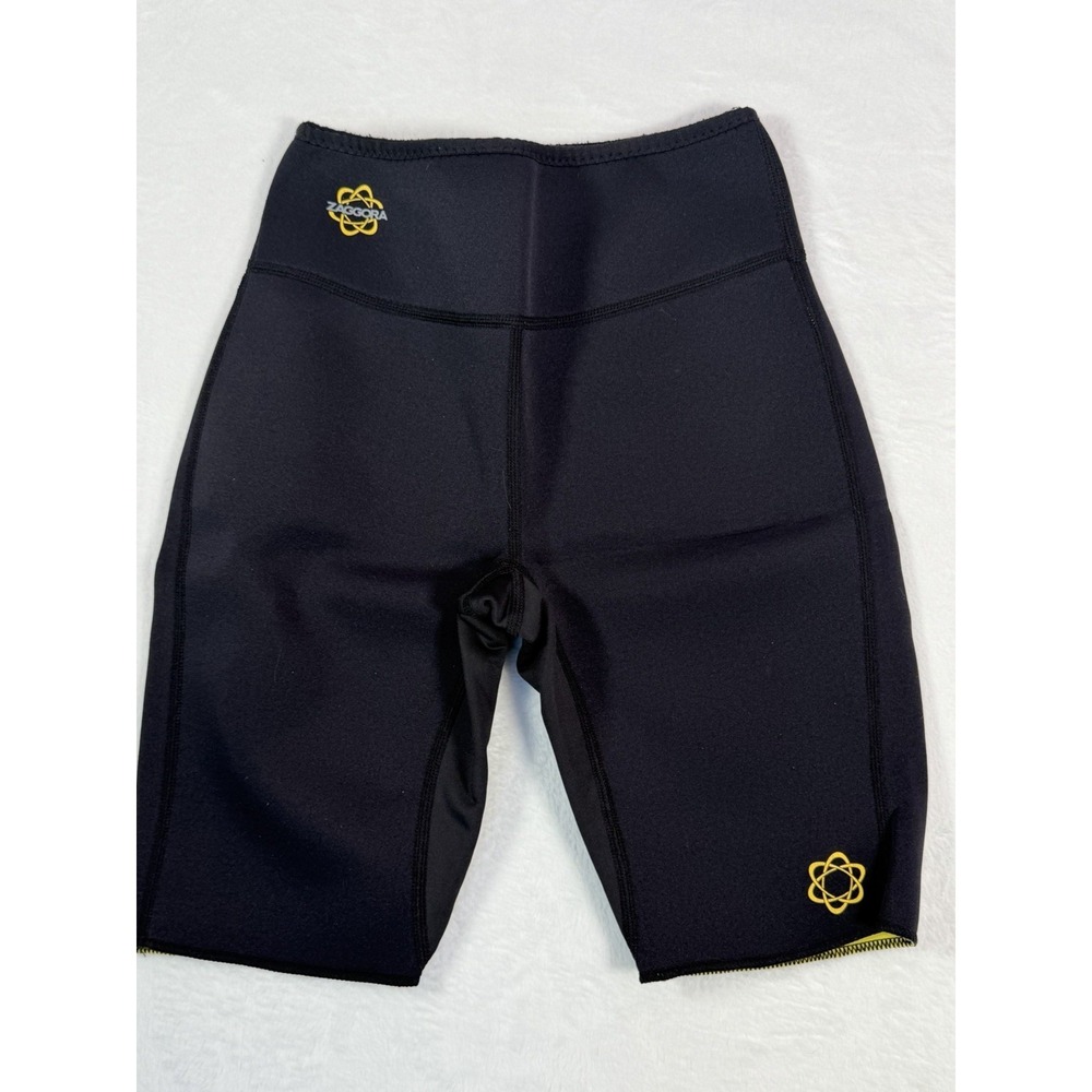 Zaggora HotPants Capri Workout Shorts M Black Thermal Compression Biker